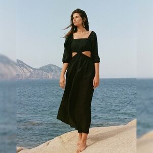 Vitamin A Cierra Cut Out Dress - Black EcoLinen